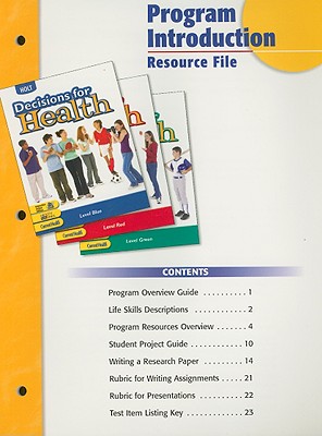 Program Introduction Resource File (Decisions for Health) [Paperback] by Holt