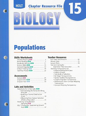 Holt Biology Chapter Resource File 15: Populations