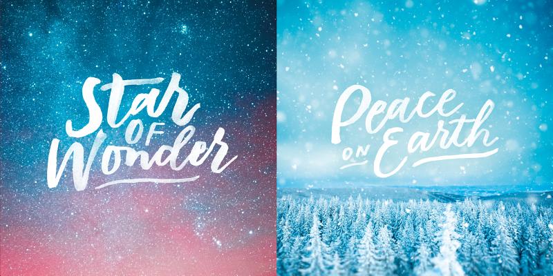 Image for Festive Text 10-Pack Christmas Cards: Star of Wonder and Peace on Earth