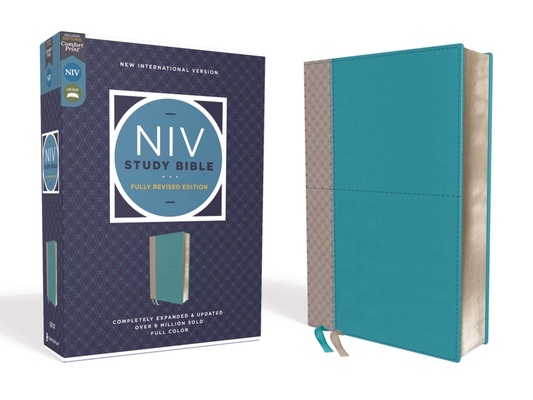 Image for NIV Study Bible, Fully Revised Edition, Leathersoft, Teal/Gray, Red Letter, Comfort Print