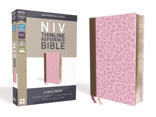 Image for NIV, Thinline Reference Bible, Large Print, Leathersoft, Pink/Brown, Red Letter Edition, Comfort Print