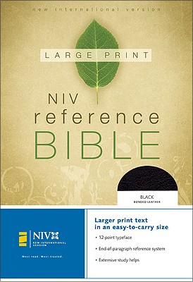 NIV Large Print Reference Bible, Personal Size (Black Bonded Leather)