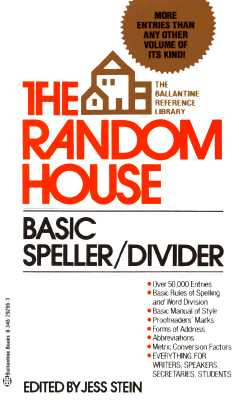 Image for Random House Basic Speller/Divider (The Ballantine reference library)