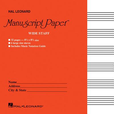Wide Staff Manuscript Paper Red Cover Music Notebook with Large Staves and Music Notation Guide Hal Leonard Music Composition Book for Students and Pr