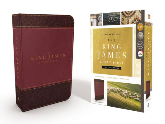 KJV, The King James Study Bible, Leathersoft, Burgundy, Red Letter, Full-Color Edition: Holy Bible, King James Version