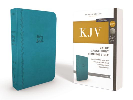 KJV Holy Bible: Value Large Print Thinline, Teal Leathersoft, Red Letter, Comfort Print: King James Version