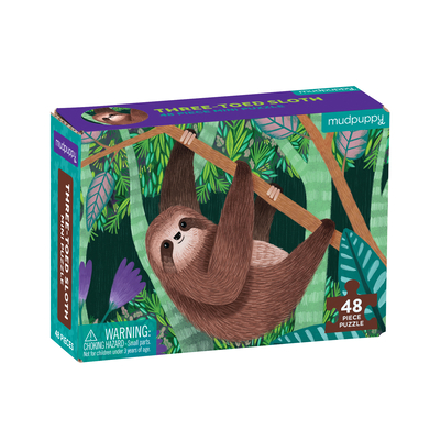 Mudpuppy Three-Toed Sloth Mini Puzzle, 48 Pieces, 8