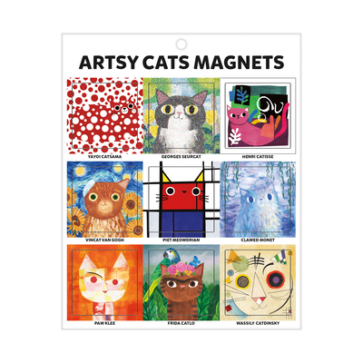 Image for Mudpuppy Galison Artsy Cats Magnets â?" Artistic and Funny Refrigerator Magnets, Includes Nine Designs, Each One Measures 1.5â? x 1.5â? â?" Makes A Great Gift for Cat and Art Lovers, Multi Color