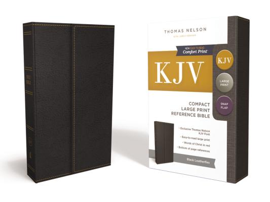 Image for KJV, Reference Bible, Compact, Large Print, Snapflap Leather-Look, Black, Red Letter Edition