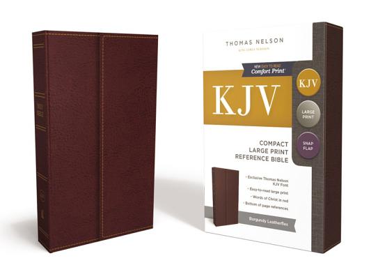 Image for KJV, Reference Bible, Compact, Large Print, Snapflap Leather-Look, Burgundy, Red Letter Edition