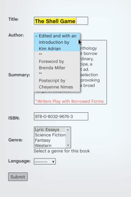 Image for The Shell Game: Writers Play with Borrowed Forms