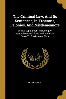Image for The Criminal Law, And Its Sentences, In Treasons, Felonies, And Misdemeanors: With A Supplement Including All Statutable Alterations And Additions Down To The Present Time
