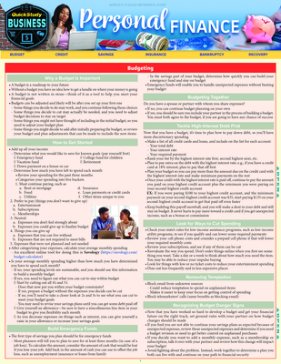 Image for Personal Finance: A Quickstudy Laminated Reference Guide Personal Finance: A Quickstudy Laminated Reference Guide
