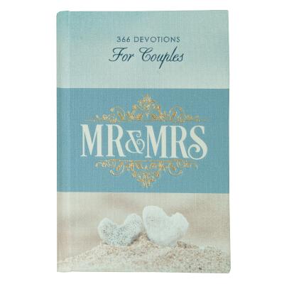 Mr. & Mrs. 366 Devotions for Couples Enrich Your Marriage and Relationship Two-Tone Blue Hardcover Devotional Gift Book w/ Ribbon Marker