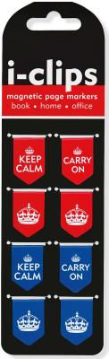 Image for Keep Calm and Carry On I-Clips Magnetic Page Markers 8 pack # Bookmark