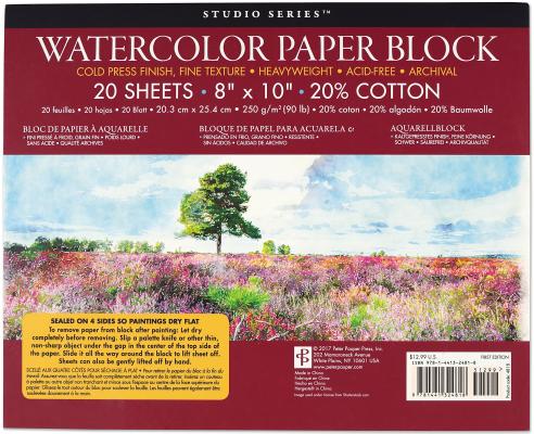 Studio Series Watercolor Block - 8 x 10 inches (250 GSM, 90LB, COLD PRESS)