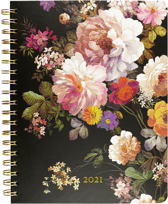 2021 Midnight Floral Desk Calendar (16-month engagement calendar)