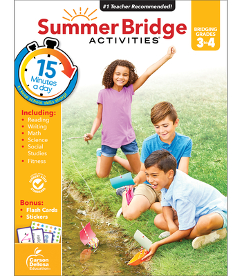 Image for Summer Bridge Activities 3-4 Grade Workbooks, Math, Reading Comprehension, Writing, Science, Social Studies, Summer Learning 4th Grade Workbooks All Subjects With Flash Cards (160 pgs)