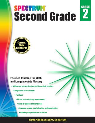 Spectrum Grade 2 Math & Language Arts Workbook2nd Grade State Standards for Adding, Subtracting, Fractions, Grammar, Reading Comprehension Skills for Classroom or Homeschool (320 pgs)