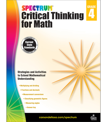 Spectrum Critical Thinking 4th Grade Math Workbooks, Multiplication and Division, Fractions and Decimals, Measurement Conversions, Geometry, Classroom or Homeschool Curriculum (128 pgs)