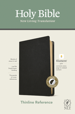 NLT Thinline Reference Bible, Filament Enabled (Genuine Leather, Black, Indexed, Red Letter): Includes Free Access to the Filament Bible App . Notes, Devotionals, Worship Music, and Video