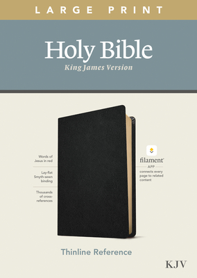 Image for KJV Large Print Thinline Reference Bible Filament (Red Letter, Genuine Leather, Black)