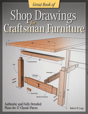 Great Book of Shop Drawings for Craftsman Furniture: Authentic and Fully Detailed Plans for 57 Classic Pieces