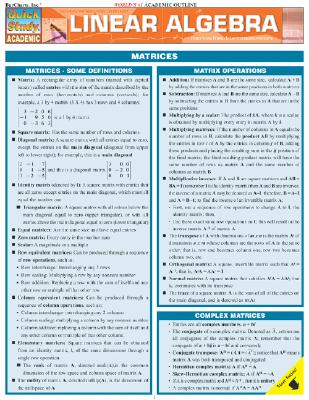 Linear Algebra: Quickstudy Laminated Reference Guide
