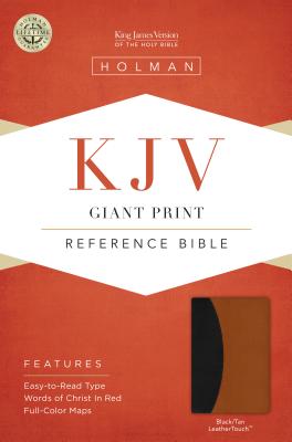 KJV Giant Print Reference Bible, Black/Tan LeatherTouch Indexed