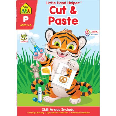 Image for School Zone - Cut & Paste Skills Workbook - 32 Pages, Ages 3 to 5, Preschool, Kindergarten, Scissor Cutting, Gluing, Stickers, Counting, and More (School Zone Little Hand Helper Book Series) School Zone - Cut & Paste Skills Workbook - 32 Pages, Ages 3 to 5, Preschool, Kindergarten, Scissor Cutting, Gluing, Stickers, Counting, and More (School Zone Little Hand Helper Book Series)