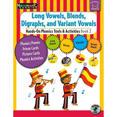 Hands-On Phonics Book 2: Long Vowels, Blends, Digraphs, Variant Vowels Grades 1-2 with CD-ROM