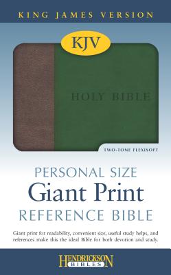KJV Personal Size Giant Print Reference Bible, Flexisoft (Imitation Leather, Brown/Green, Red Letter)
