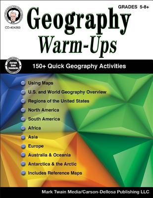 Image for Mark Twain Media Geography Warm-Ups Workbook 5th6th Grade, 96pgs Mark Twain Media Geography Warm-Ups Workbook 5th6th Grade, 96pgs
