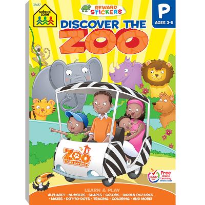 School Zone Discover the Zoo Preschool Learning Workbook: 240 Pages, Stickers, Alphabet, ABCs, Ages 3 to 5 (Easy-Tear Top Bound Pad)