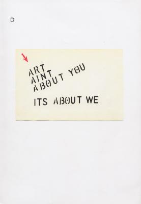 D is for Drawing: Art Ain't About You It's About We (Issue 01)